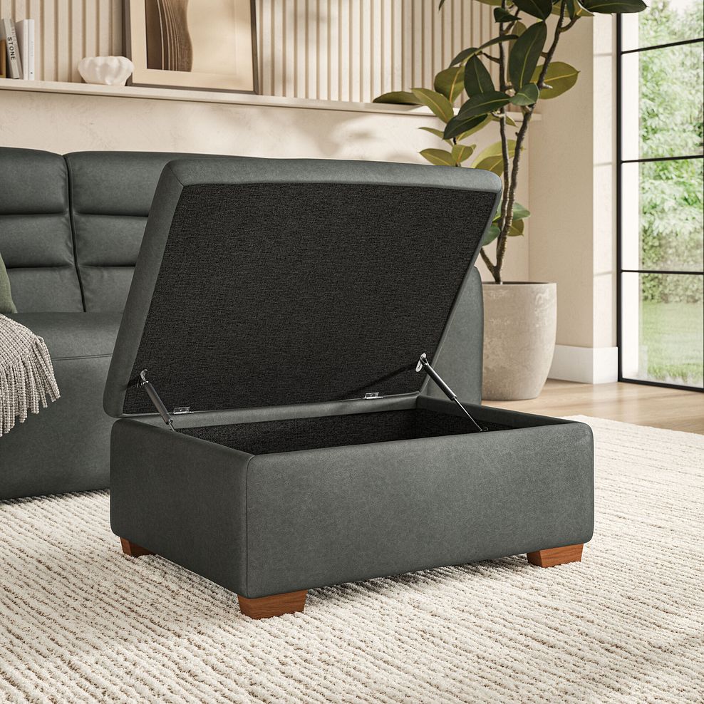 Cohen Storage Footstool in Virgo Lead Leather 3