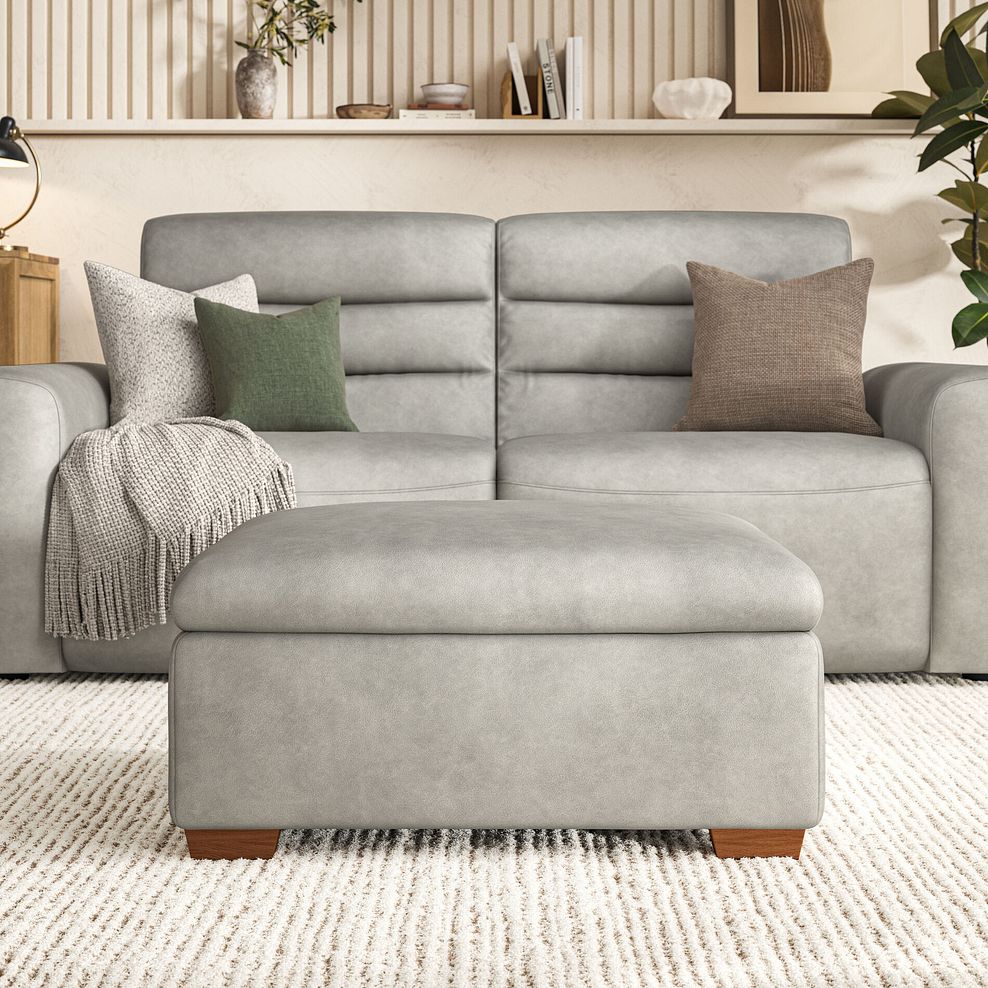 Cohen Storage Footstool in Virgo Platinum Leather 4