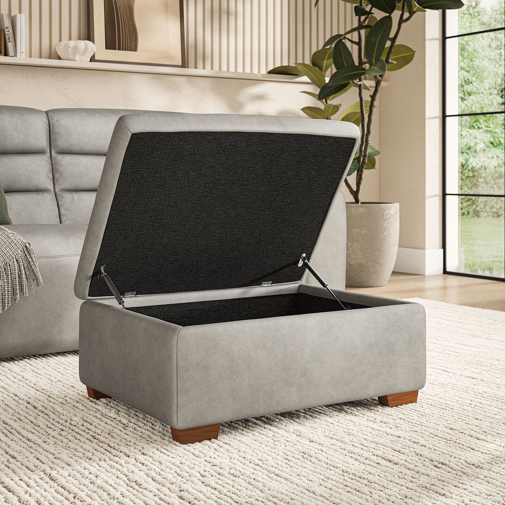 Cohen Storage Footstool in Virgo Platinum Leather 3