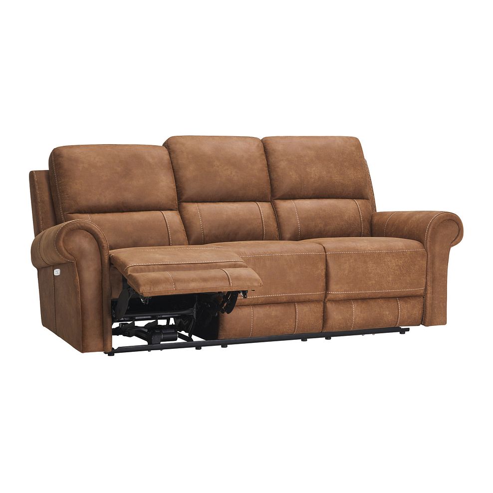 Colorado 3 Seater Electric Recliner in Ranch Brown Fabric 4