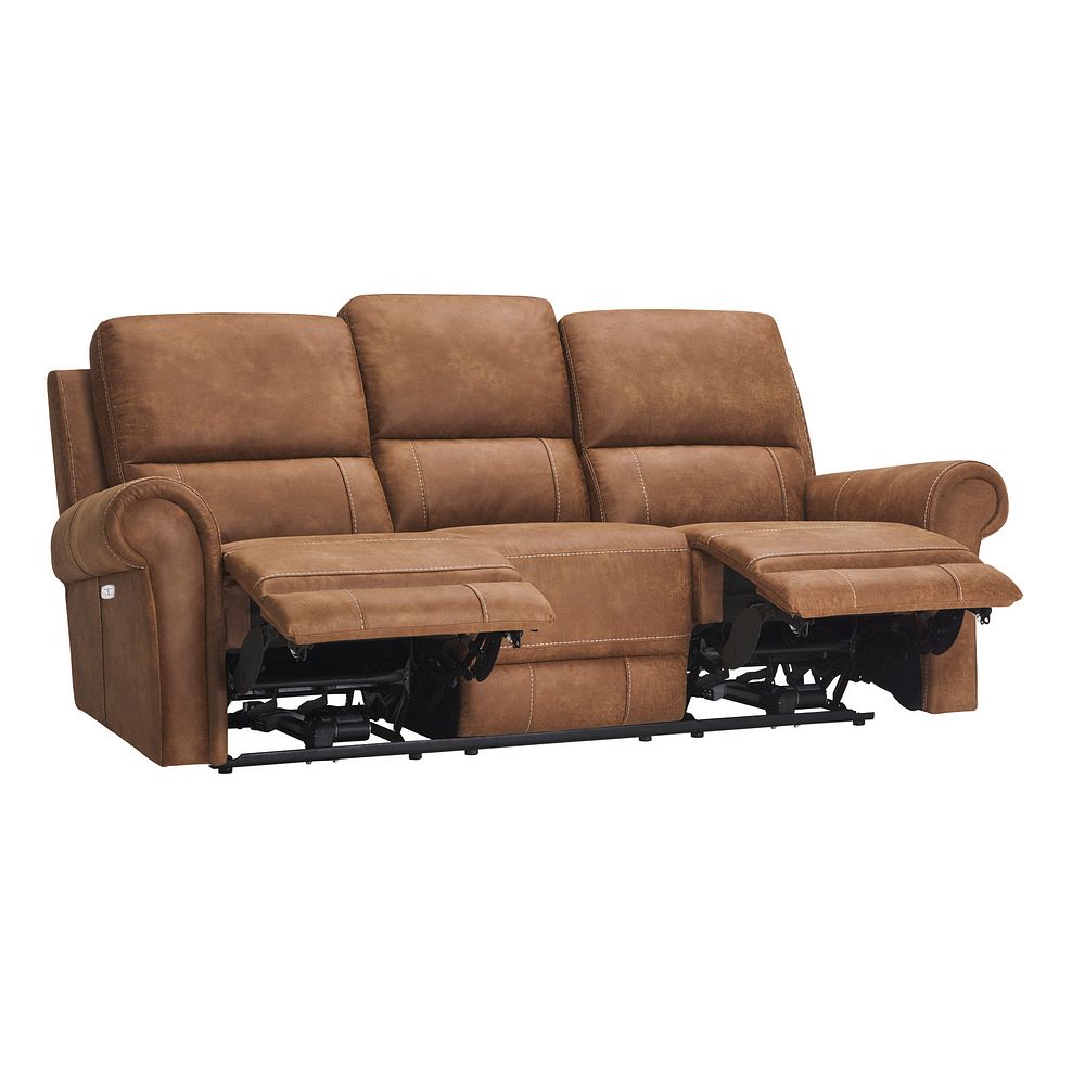 Colorado 3 Seater Electric Recliner in Ranch Brown Fabric 6