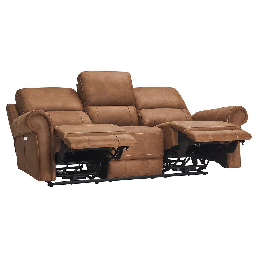 Colorado 3 Seater Electric Recliner in Ranch Brown Fabric 7