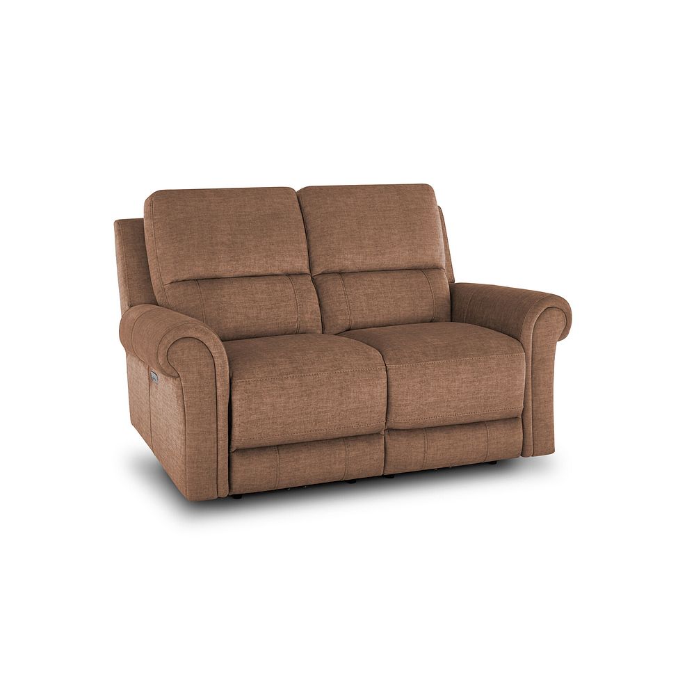 Colorado 2 Seater Electric Recliner in Plush Brown Fabric 1