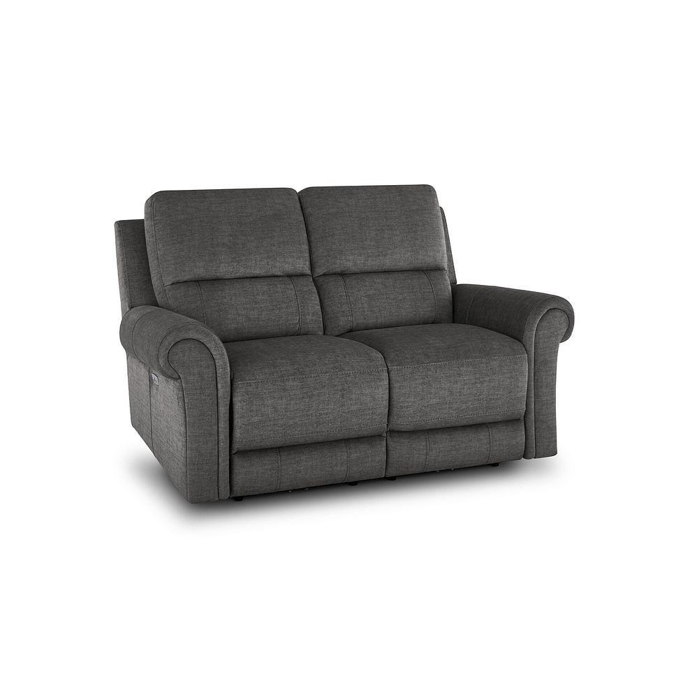 Colorado 2 Seater Electric Recliner in Plush Charcoal Fabric Thumbnail 1
