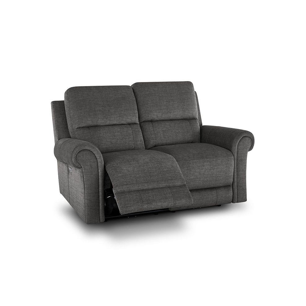 Colorado 2 Seater Electric Recliner in Plush Charcoal Fabric Thumbnail 3