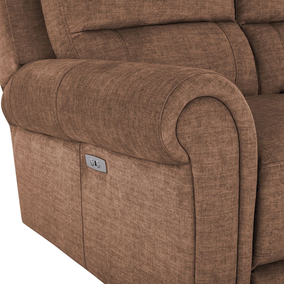 Colorado 2 Seater Electric Recliner in Plush Brown Fabric 11