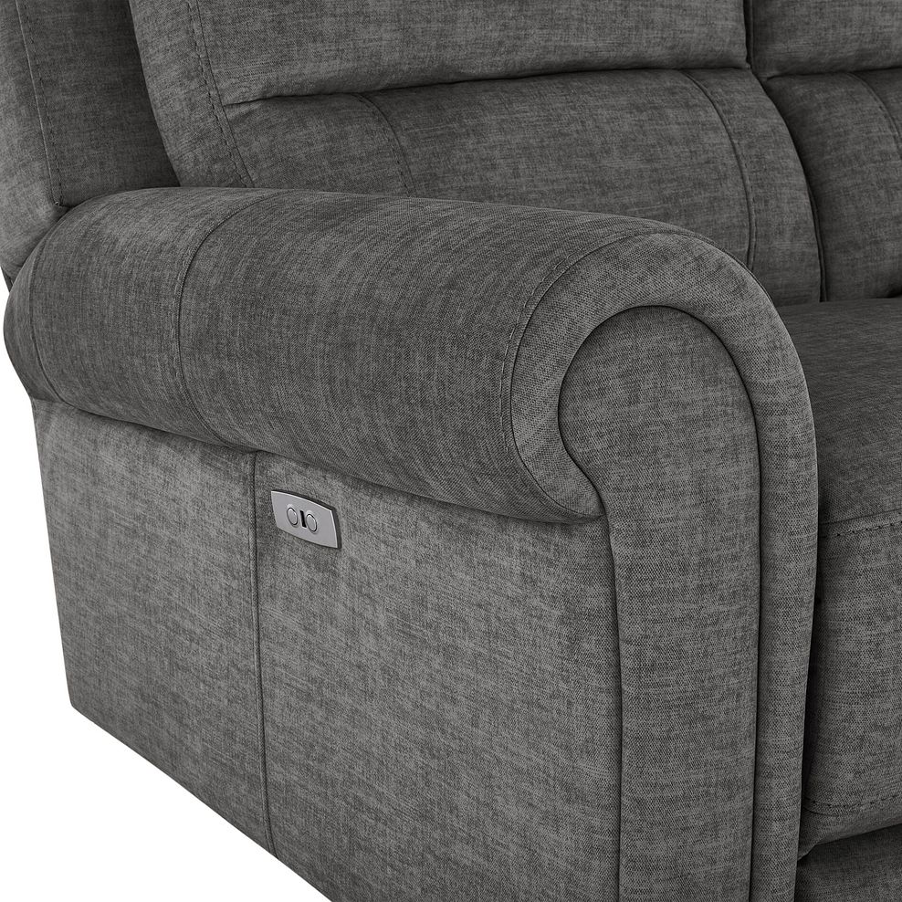 Colorado 2 Seater Electric Recliner in Plush Charcoal Fabric 11