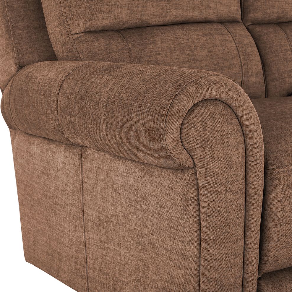 Colorado 2 Seater Sofa in Plush Brown Fabric 6