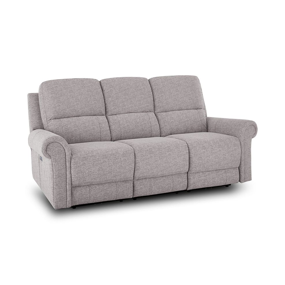 Colorado 3 Seater Electric Recliner in Andaz Silver Fabric 1