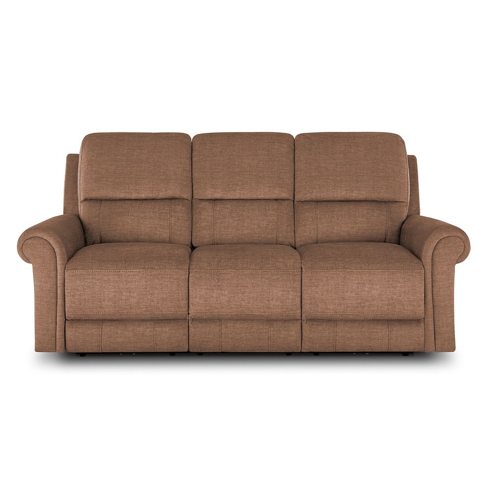 Colorado 3 Seater Electric Recliner in Plush Brown Fabric 2
