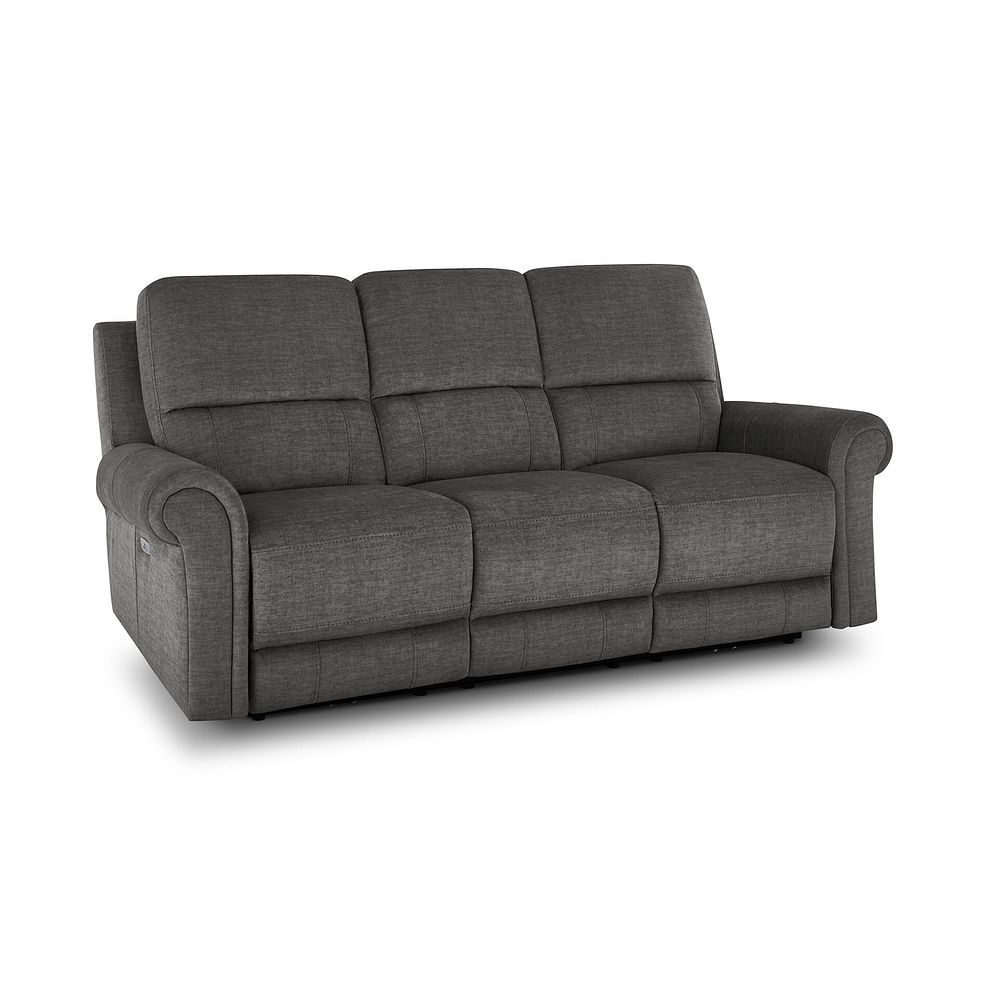 Colorado 3 Seater Electric Recliner in Plush Charcoal Fabric 1