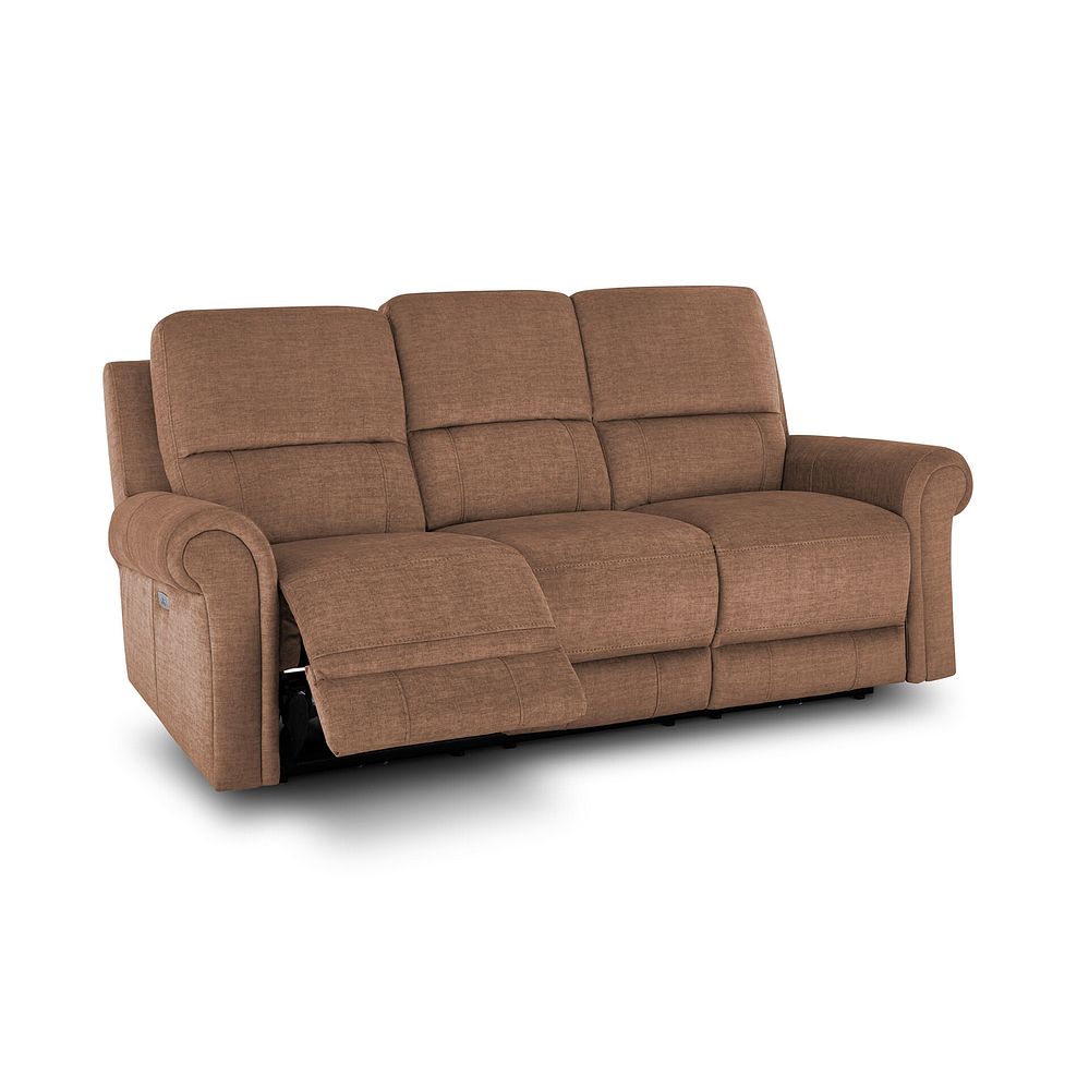 Colorado 3 Seater Electric Recliner in Plush Brown Fabric 3