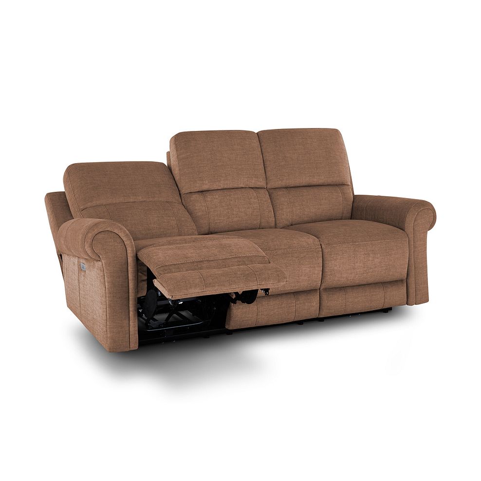 Colorado 3 Seater Electric Recliner in Plush Brown Fabric 4