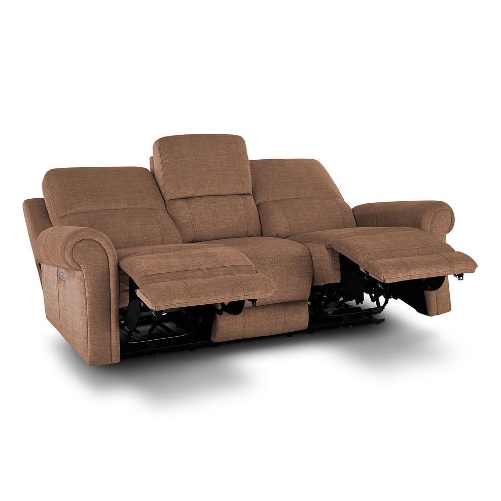 Colorado 3 Seater Electric Recliner in Plush Brown Fabric 5