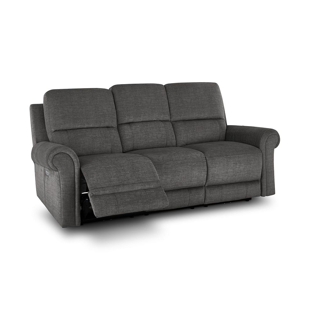 Colorado 3 Seater Electric Recliner in Plush Charcoal Fabric 3