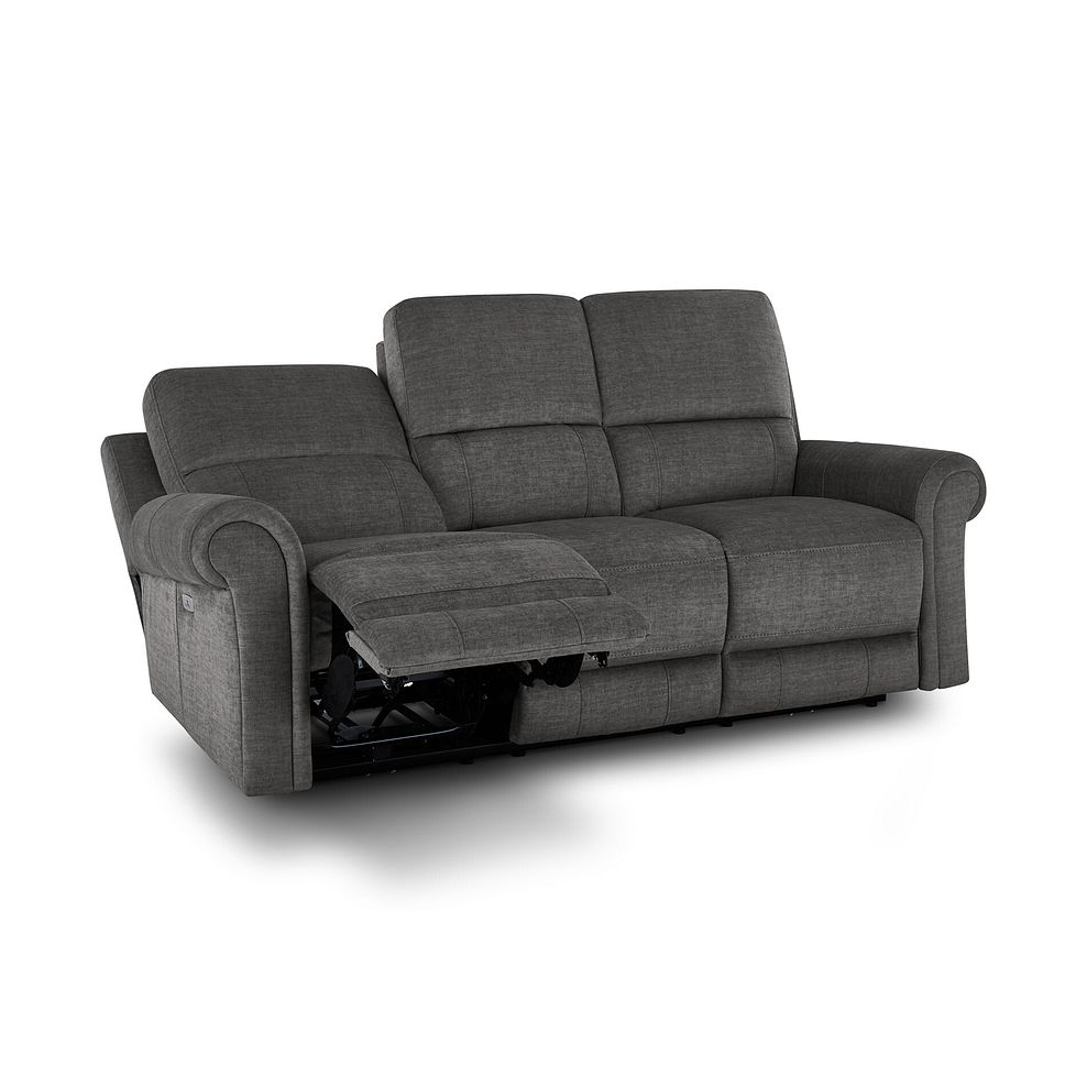 Colorado 3 Seater Electric Recliner in Plush Charcoal Fabric 4