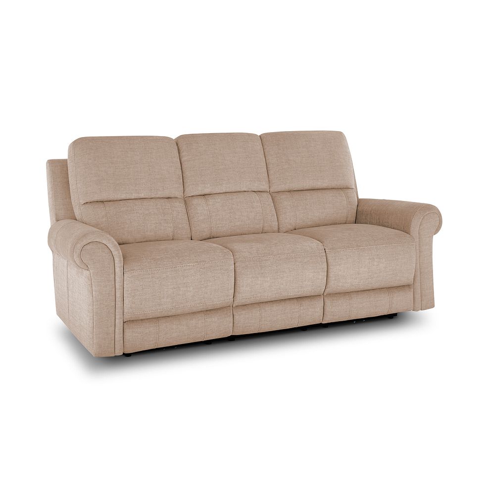 Colorado 3 Seater Sofa in Plush Beige Fabric Thumbnail 1