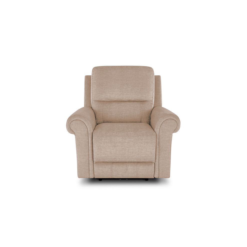 Colorado Electric Recliner Armchair in Plush Beige Fabric 2
