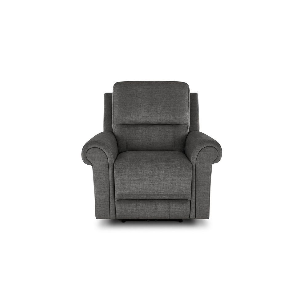 Colorado Electric Recliner Armchair in Plush Charcoal Fabric 2