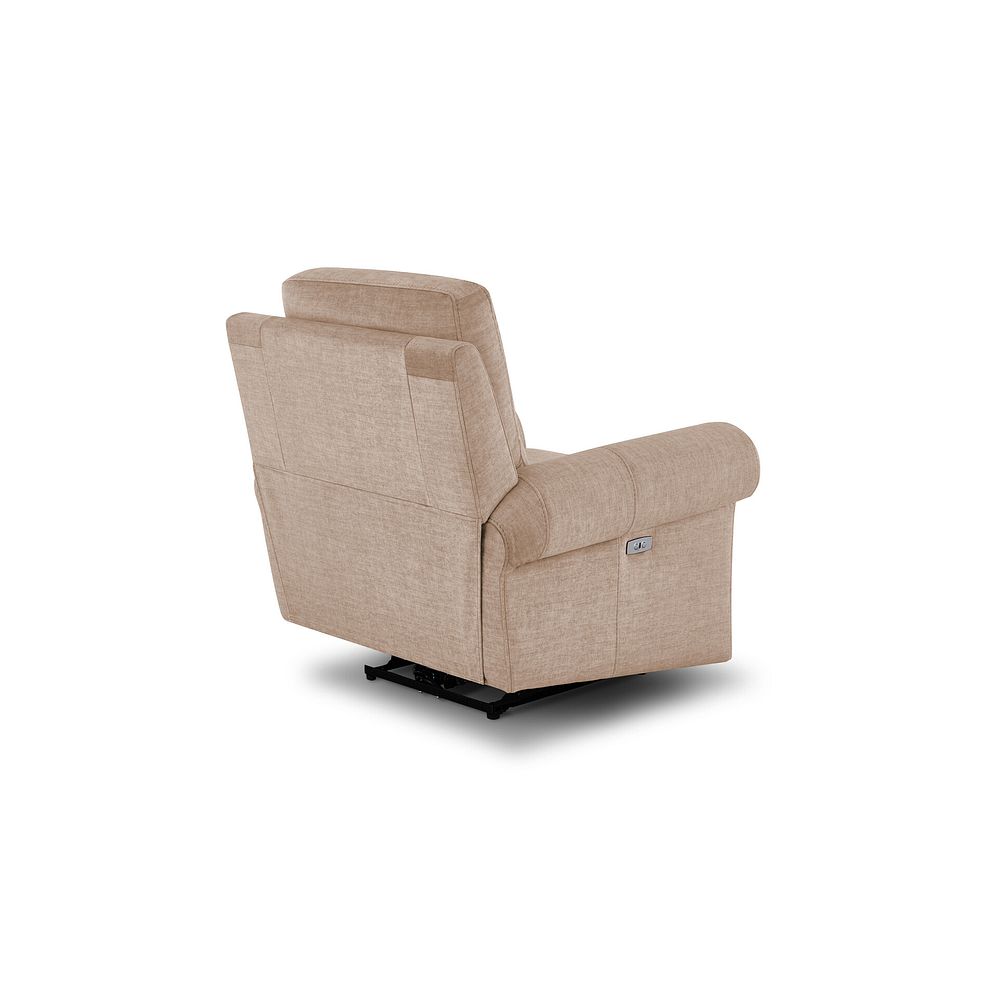 Colorado Electric Recliner Armchair in Plush Beige Fabric 5