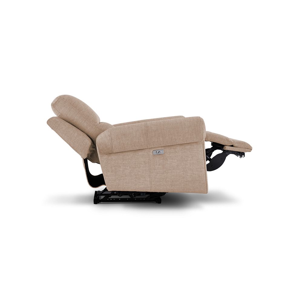 Colorado Electric Recliner Armchair in Plush Beige Fabric 7
