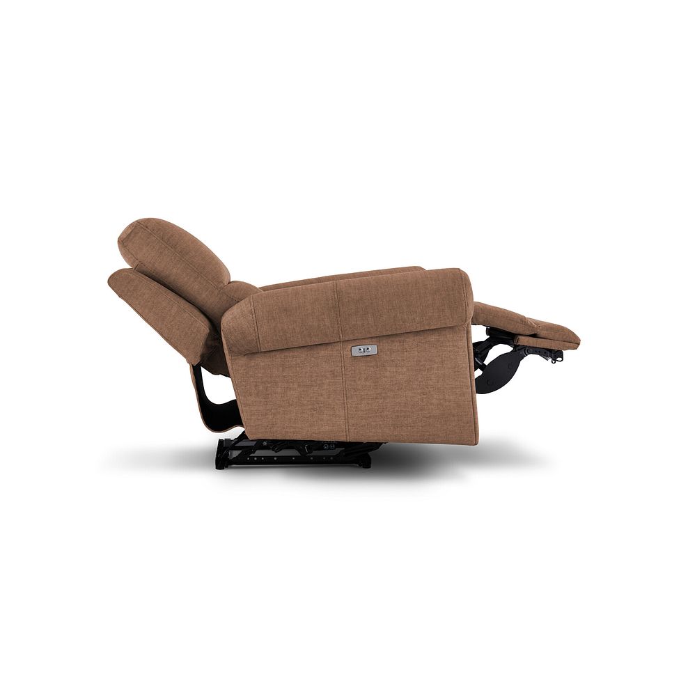 Colorado Electric Recliner Armchair in Plush Brown Fabric 7