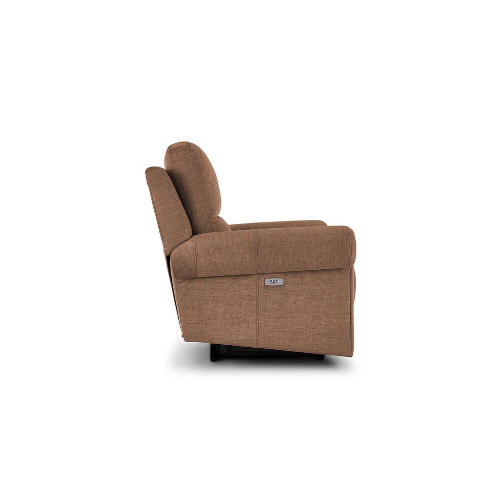 Colorado Electric Recliner Armchair in Plush Brown Fabric 6
