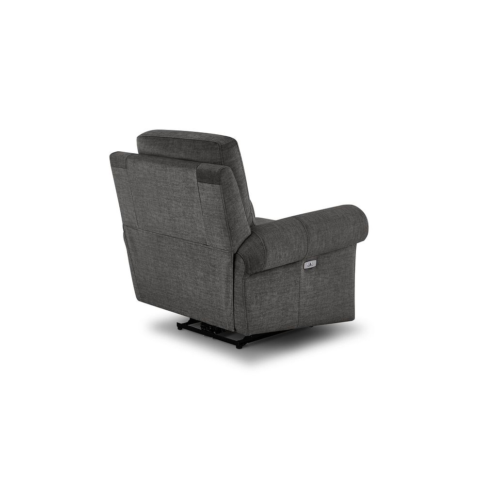 Colorado Electric Recliner Armchair in Plush Charcoal Fabric 5