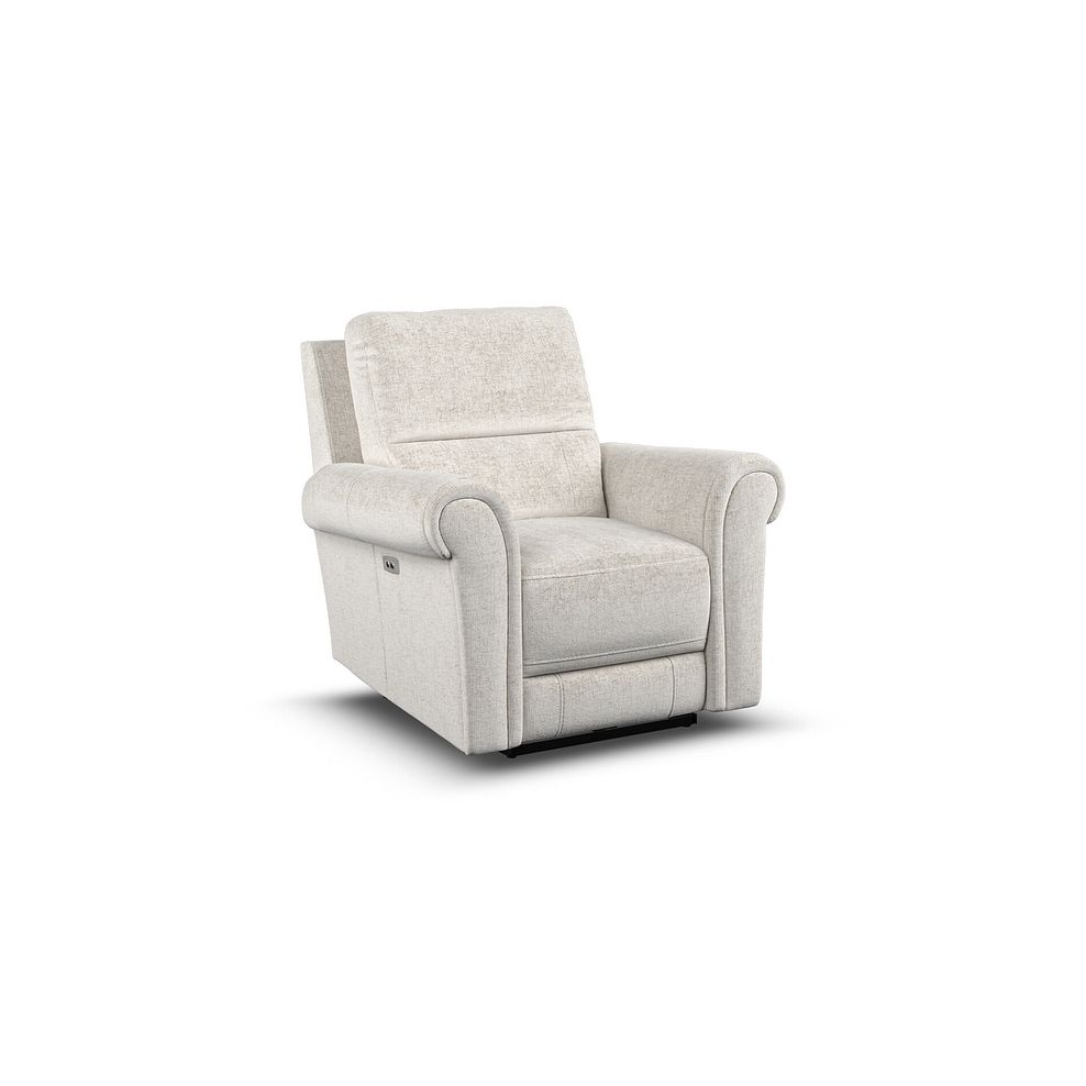 Colorado Electric Recliner Armchair in Hopsack Natural Fabric 1