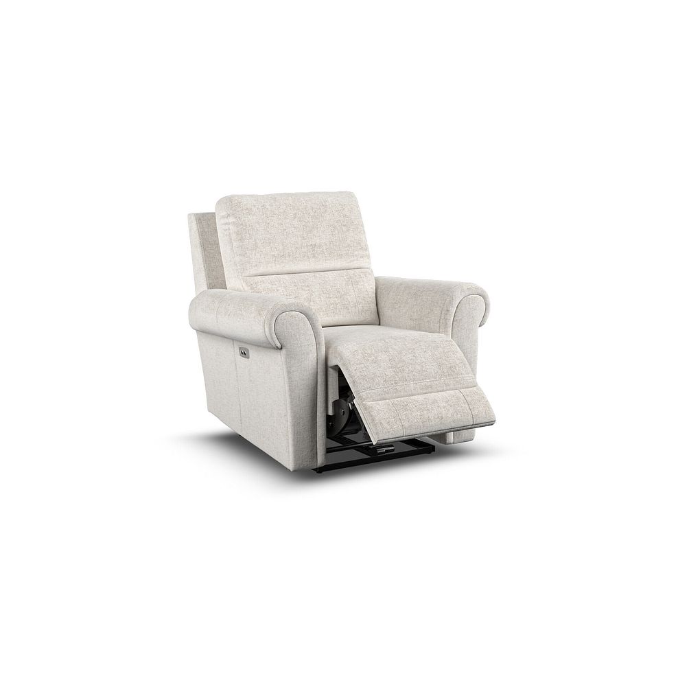 Colorado Electric Recliner Armchair in Hopsack Natural Fabric 2