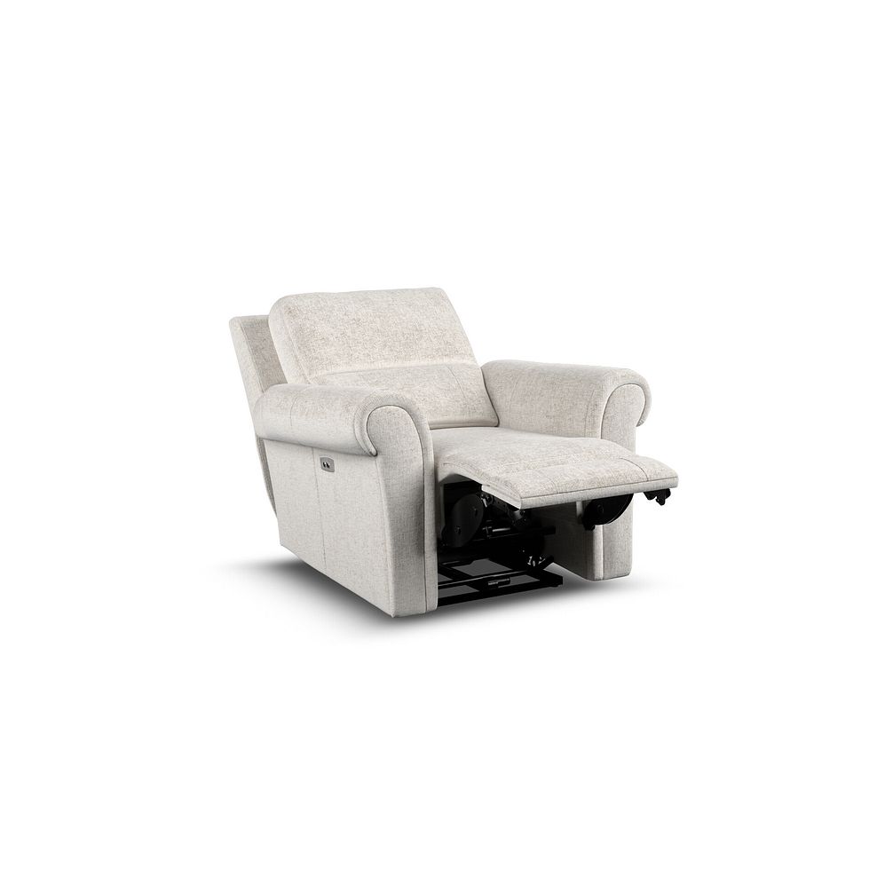 Colorado Electric Recliner Armchair in Hopsack Natural Fabric 3