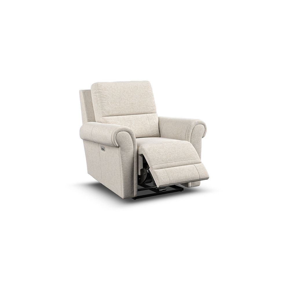 Colorado Electric Recliner Armchair in Hopsack Natural Fabric 2