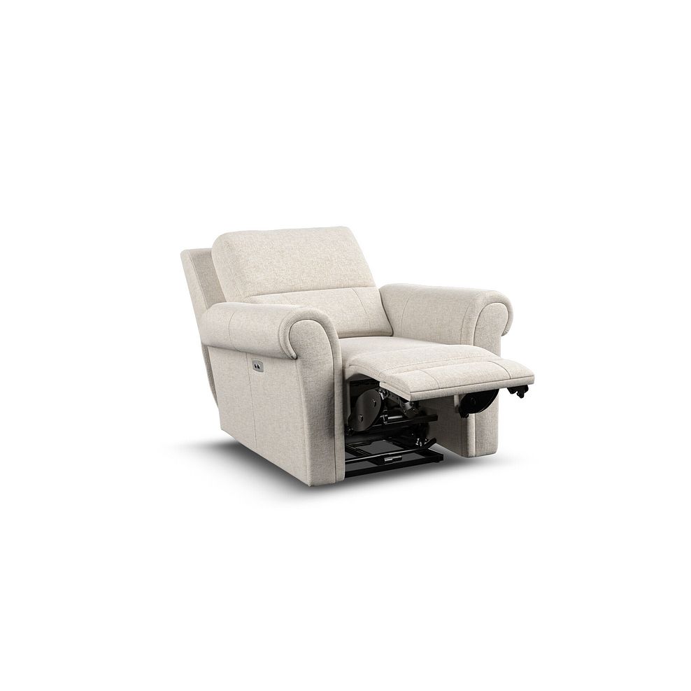 Colorado Electric Recliner Armchair in Hopsack Natural Fabric 3
