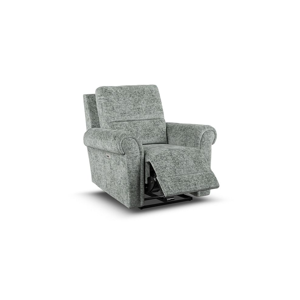 Colorado Electric Recliner Armchair in Hopsack Platinum Fabric 2