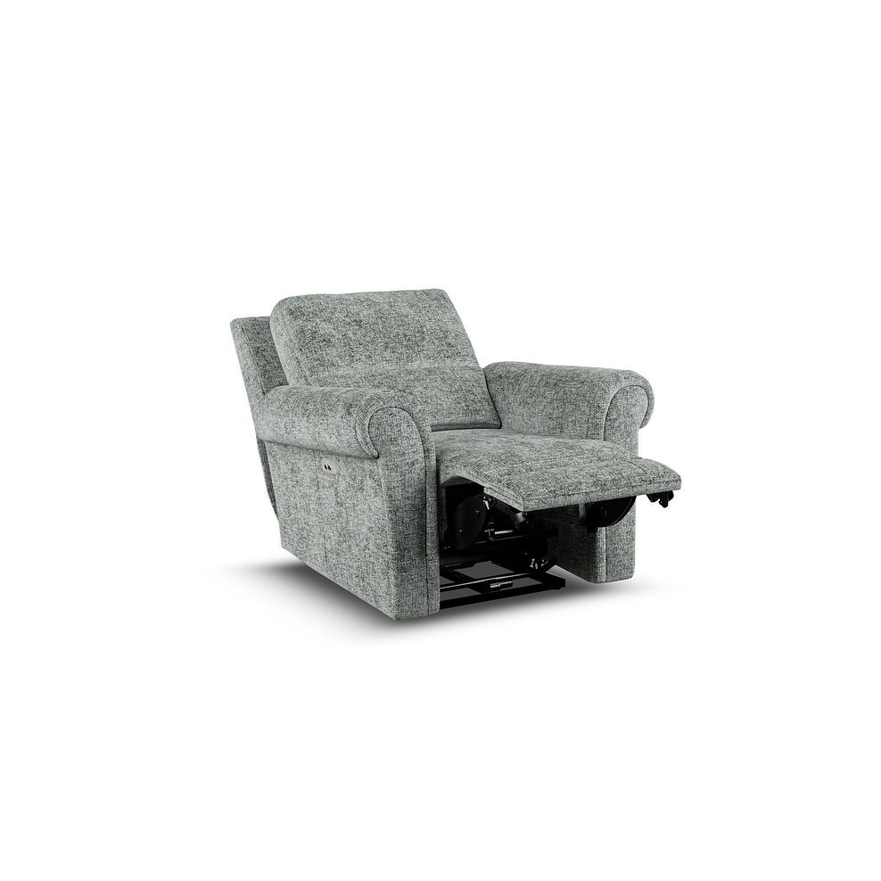 Colorado Electric Recliner Armchair in Hopsack Platinum Fabric 3