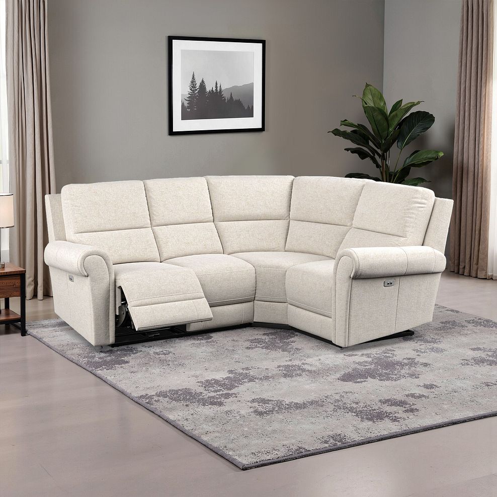 Colorado Electric Reclining Left Hand Modular Group 2 in Hopsack Natural Fabric 1
