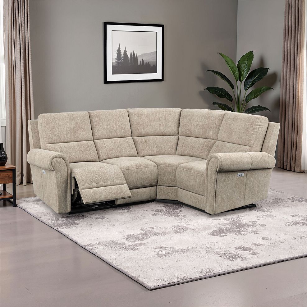 Colorado Electric Reclining Left Hand Modular Group 2 in Jetta Beige Fabric 1