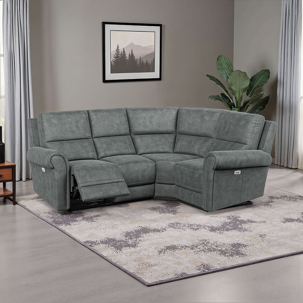 Colorado Electric Reclining Left Hand Modular Group 2 in Miller Grey Fabric 1