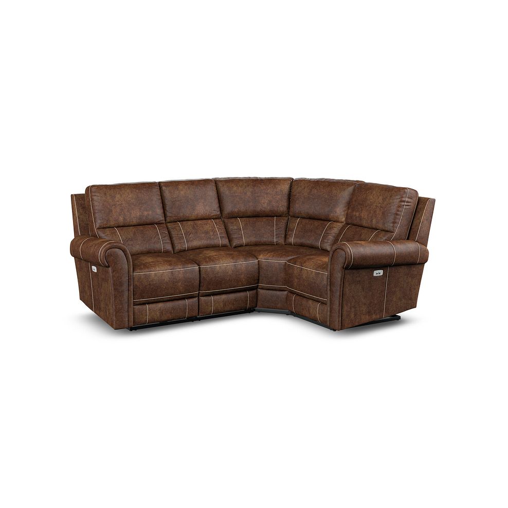 Colorado Electric Reclining Left Hand Modular Group 2 in Ranch Dark Brown Fabric 1