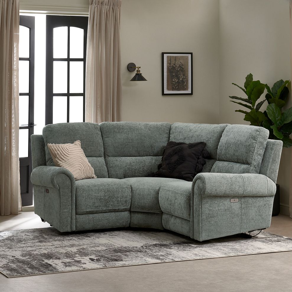 Colorado Electric Reclining Modular Group 1 in Hopsack Platinum Fabric 2