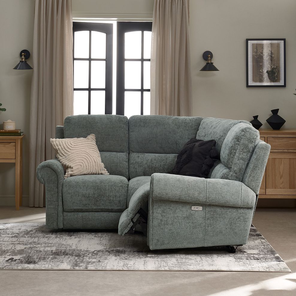 Colorado Electric Reclining Modular Group 1 in Hopsack Platinum Fabric 4