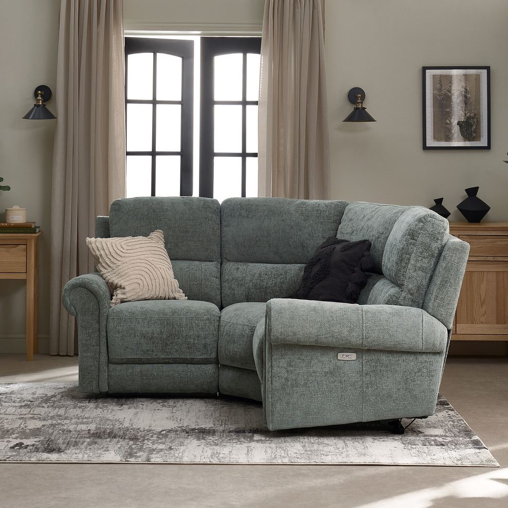 Colorado Electric Reclining Modular Group 1 in Hopsack Platinum Fabric 3