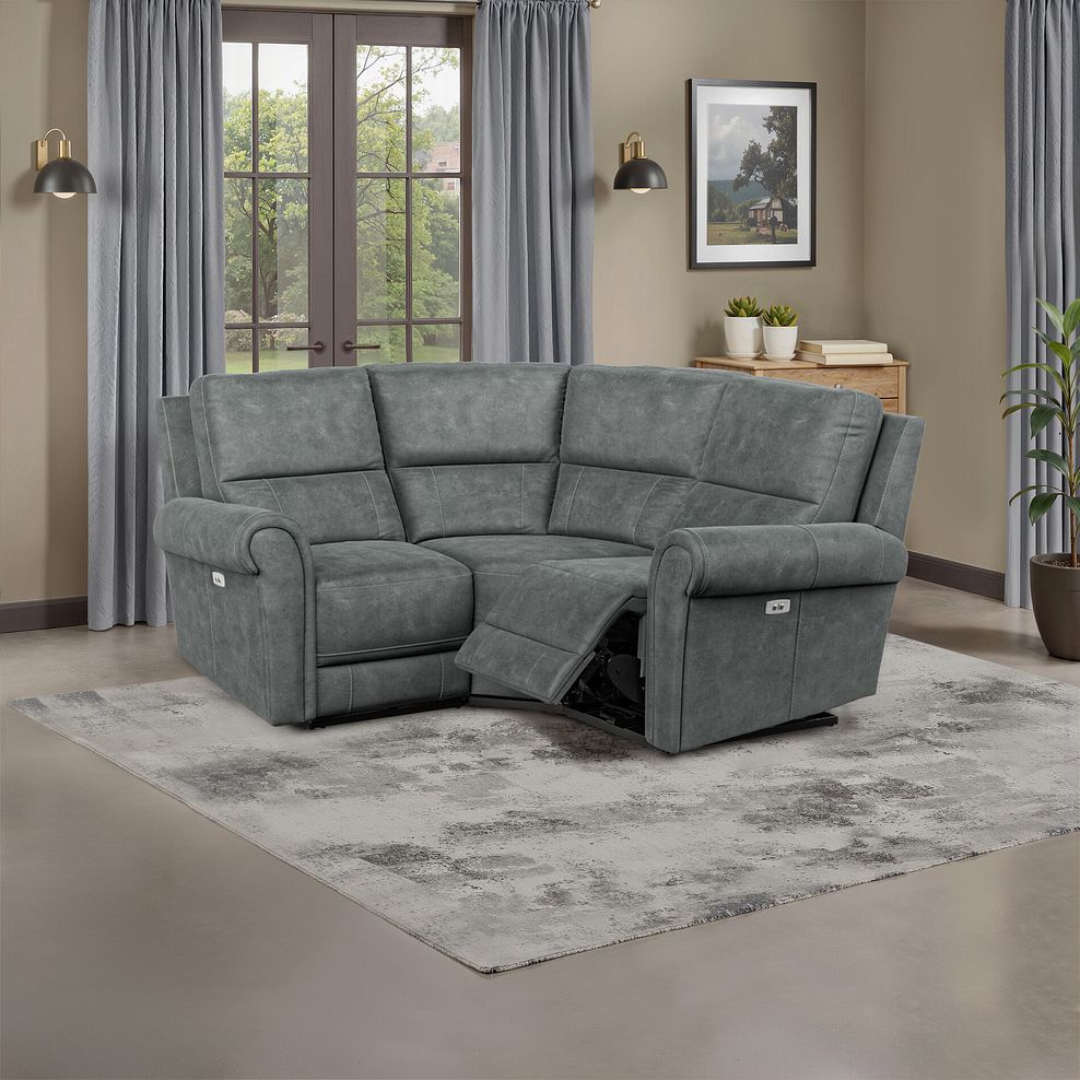 Colorado Electric Reclining Modular Group 1 in Miller Grey Fabric 1