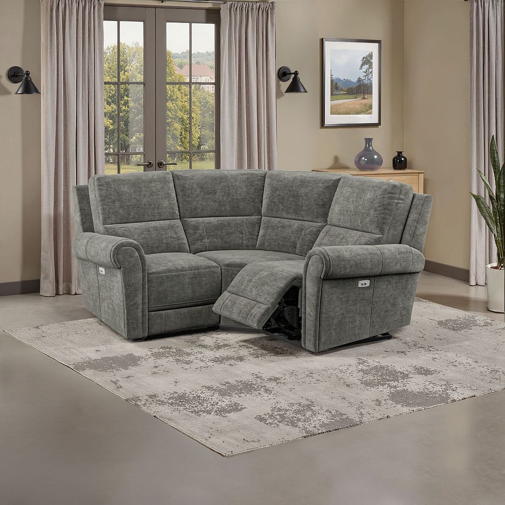 Colorado Electric Reclining Modular Group 1 in Plush Charcoal Fabric 1