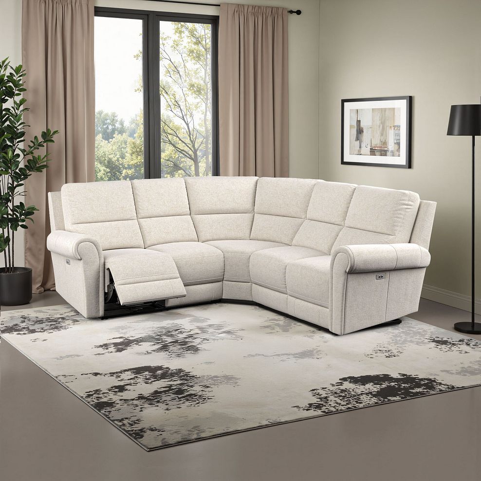 Colorado Electric Reclining Modular Group 3 in Hopsack Natural Fabric 1