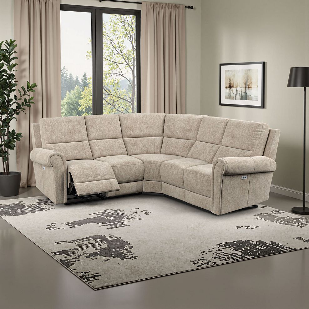 Colorado Electric Reclining Modular Group 3 in Jetta Beige Fabric 1
