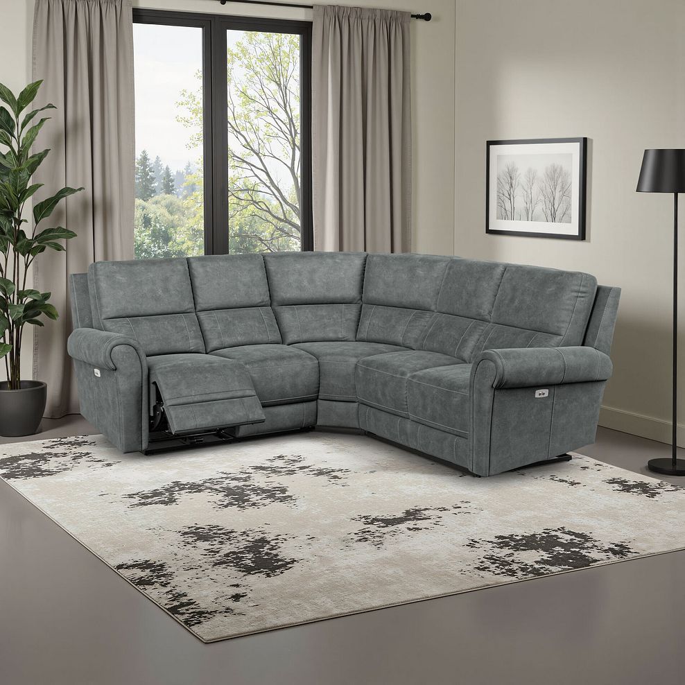 Colorado Electric Reclining Modular Group 3 in Miller Grey Fabric 1