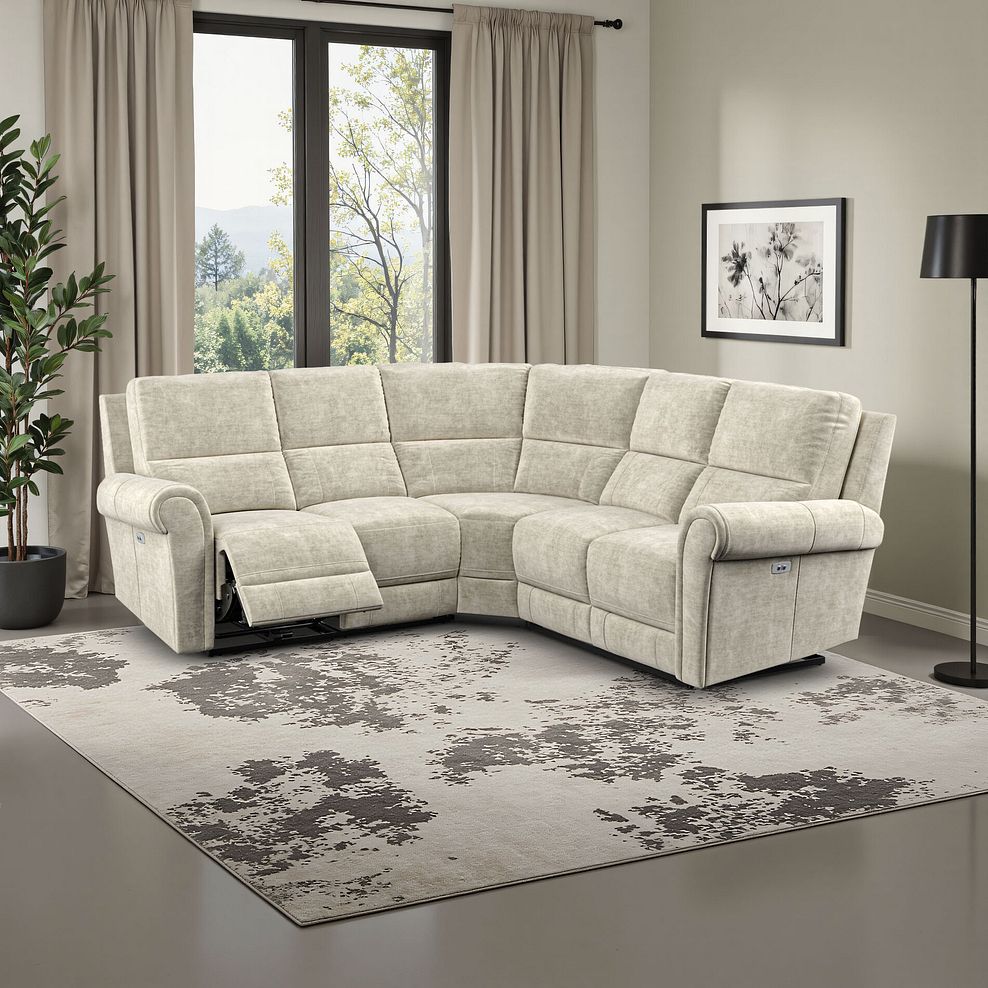 Colorado Electric Reclining Modular Group 3 in Plush Beige Fabric 1