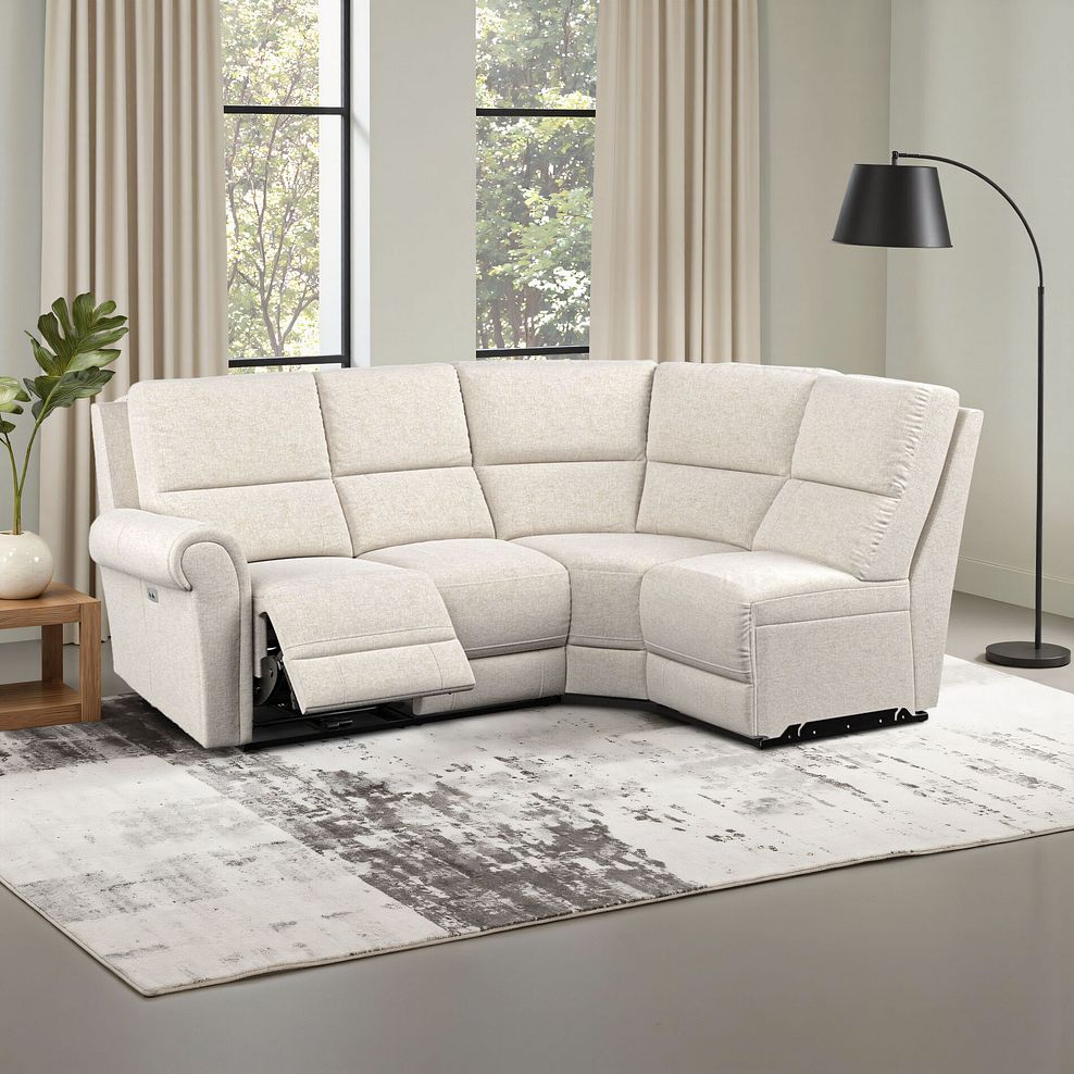 Colorado Electric Reclining Modular Group 4 in Hopsack Natural Fabric 1