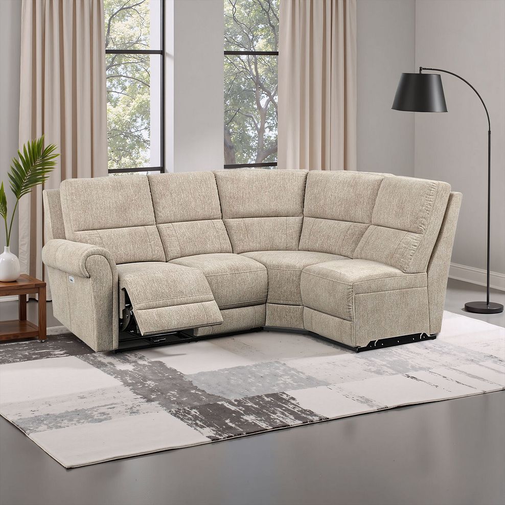 Colorado Electric Reclining Modular Group 4 in Jetta Beige Fabric 1
